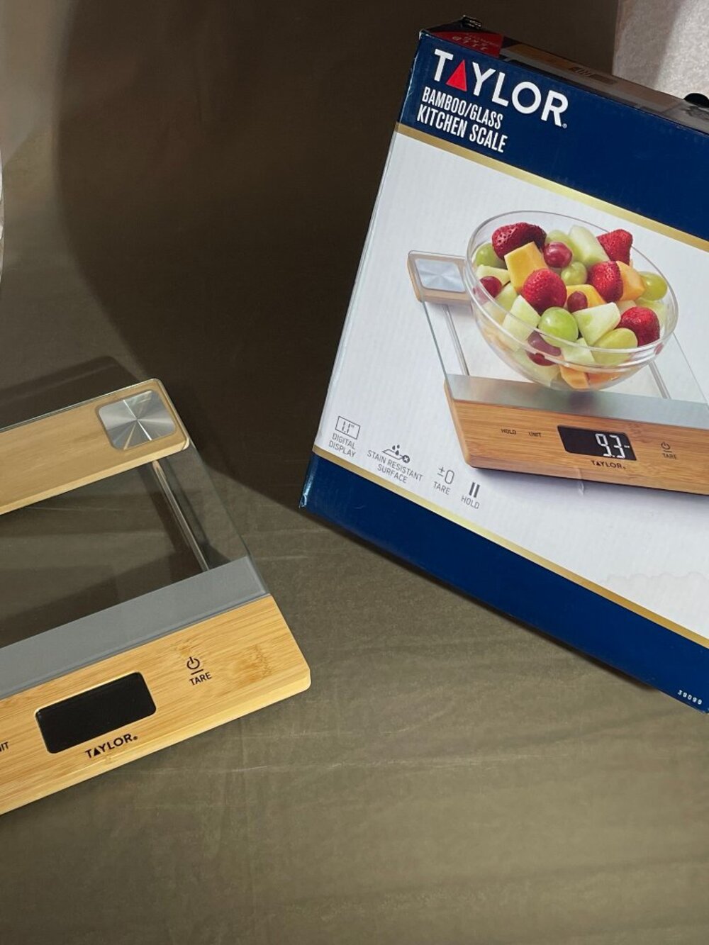 Taylor Bamboo/Glass Digital Kitchen Scale 11 LB Capacity (1584)